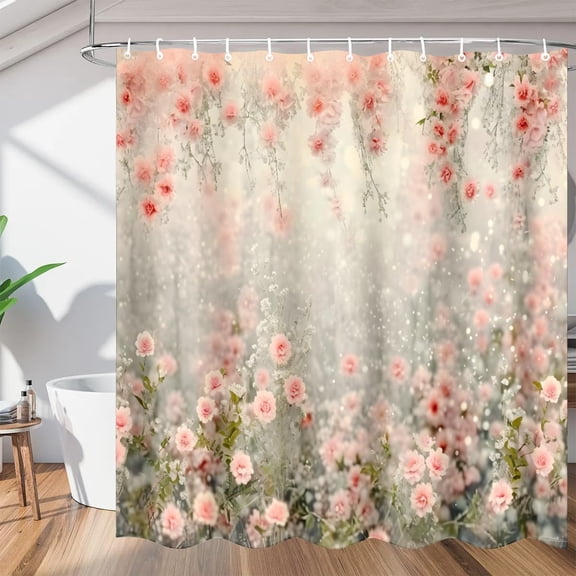 Tropical Life Vintage Wildflower Shower Curtain, Waterproof Fabric Shower Curtain, Washable Polyester Bath Curtain for Bathroom 36"W X 72"H