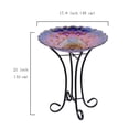 thumbnail image 5 of Baño para Pájaros de Vidrio Floral con Energía Solar y Soporte Hi-Line Gift, 5 of 5