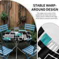 thumbnail image 2 of Teal Blue Black Geometric Round Tablecloth for 36-44 Inch Tables,Fitted Table Cover with Elastic Edge,Modern Abstract Art Block Waterproof Outdoor Table Cloth Protector for Patio Garden Dinner Picnic, 2 of 9
