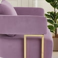 thumbnail image 6 of Modern Decorative Chair, Living Room Side Chair with Gold Metal Legs, No Wheels, Suitable for Dressing Area, Reception Room, Office, Teddy Fleece Upholstered Metal Foot Sofas, 2 PCS, Lilac, 6 of 9