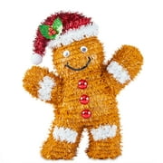 Holiday Time 3D Tinsel Gingerbread Man Tabletop Decor, 12"