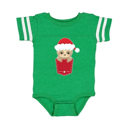 

Inktastic Christmas Sloth Santa Pocket Gift Baby Boy or Baby Girl Bodysuit
