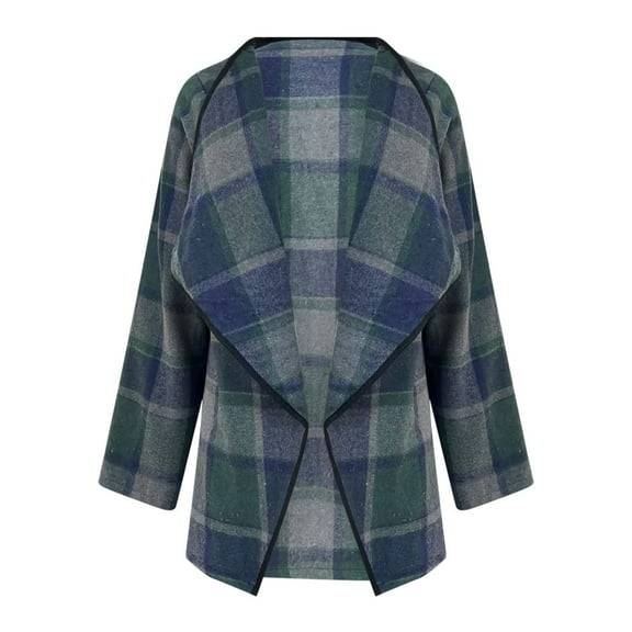 Heated Zip up Hoodie Women Women's Flannel Plaid Open Front Cardigan Collar Asymmetrical Coat Jacket Outerwear Womens Cardigans Dressy Casual S-19 Green XL