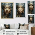 thumbnail image 4 of Designart "African Woman Portrait In Blue And Gold" Africa Picture Framed Wall Decor, 4 of 5