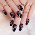 thumbnail image 1 of Prensa de Halloween en las uñas Noche oscura Ataúd Prensa en las uñas Medio brillante Festival gótico Cubierta completa Acrílico Uñas postizas Consejos para mujeres y niñas 24 piezas Namotu HMYH839, 1 of 7
