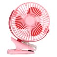 thumbnail image 1 of USB Fan Angle Adjustable Portable Clip On Fan for Home Car Dorm Strollers Travel Camping Pink, 1 of 5
