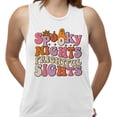 thumbnail image 2 of Spooky Nights Frightful Sights Women's Muscle Tank X-Large White, 2 of 5