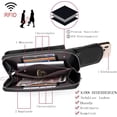 thumbnail image 3 of Bolso bandolera pequeño para móvil, funda de piel bordada con cartera para colgar, bandolera, tarjetero, correa ajustable y extraíble, para móviles de menos de 6,7 pulgadas, negro, 19 x 5 x 12,5 cm,, 3 of 5