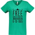 thumbnail image 3 of Inktastic Free- Now and Always- Juneteenth 6-19-1865 Women's V-Neck T-Shirt, 3 of 5