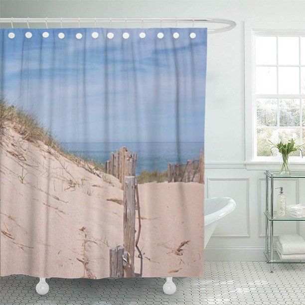 ATABIE Blue Cottage Beach Fence Along The to Weathered Cape Shower