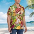 thumbnail image 5 of Bixox Men's Hawaiian Shirts Men's Colored Large Mushrooms and Leaves Print Short-Sleeve Shirt-3X-Large, 5 of 8