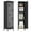 Black-3Door-15.75"D x 15.75"W x 66.2"H, variant on Aobabo 47.3" H Metal Locker with Ventilation Holes,3 Door Metal Storage Cabinet with Lock and Card Slof for Living Room,Bedroom,School,Office,Home,Assembly Required,Red