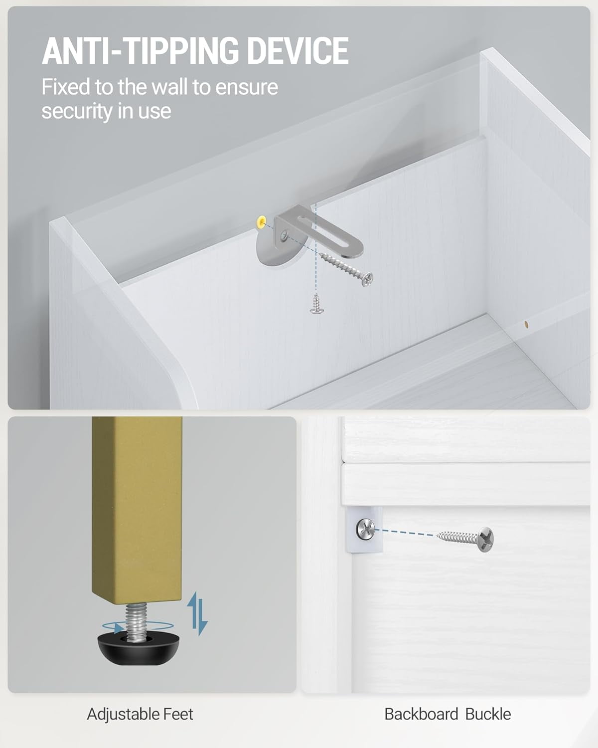 Bathroom Storage Cabinet, Small Floor Cabinet with 2 Door and Shelves, Toilet Paper Cabinets, Bathroom Organizer with Adjustable Shelf, for Small Spaces White 7.9" D x 14.6" W x 32.7" H