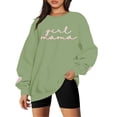 thumbnail image 2 of UFOUND Women Mama Oversized Crewneck Sweatshirt: Momma Embroidered Shirt Funny Mom Letter Print Long Sleeve Pullover Winter Tops Soft Streetwear, 2 of 5