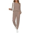 thumbnail image 4 of Fantaslook Womens Pajamas Sets Crew Neck Long Sleeve Tops and Pants Two Piece Lounge Sets Fall Outfits with Pockets, 4 of 8
