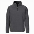 thumbnail image 2 of NOLDARES Mens Quarter Zip Pullover Long Sleeve Mock Neck Sweatshirts Lightweight Polo Shirt Relaxed Fit,Grey,XL, 2 of 7