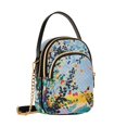 thumbnail image 7 of FORMRS Crossbody Bag for Women Quilted Travel Shoulder Cell Phone Purse with Chain Strap Handbag, Colorful Leaves, 7 of 7