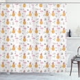 thumbnail image 1 of Ambesonne Flamingo Shower Curtain, Tropical Animal Pineapples, 69"Wx84"L, Pale Orange Pale Pink, 1 of 3