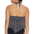 thumbnail image 2 of Women's Coco Reef U78219 Riviera Dot Aura Mesh Ruffle Crop Tankini Swim Top (Castaway Black 34D), 2 of 2