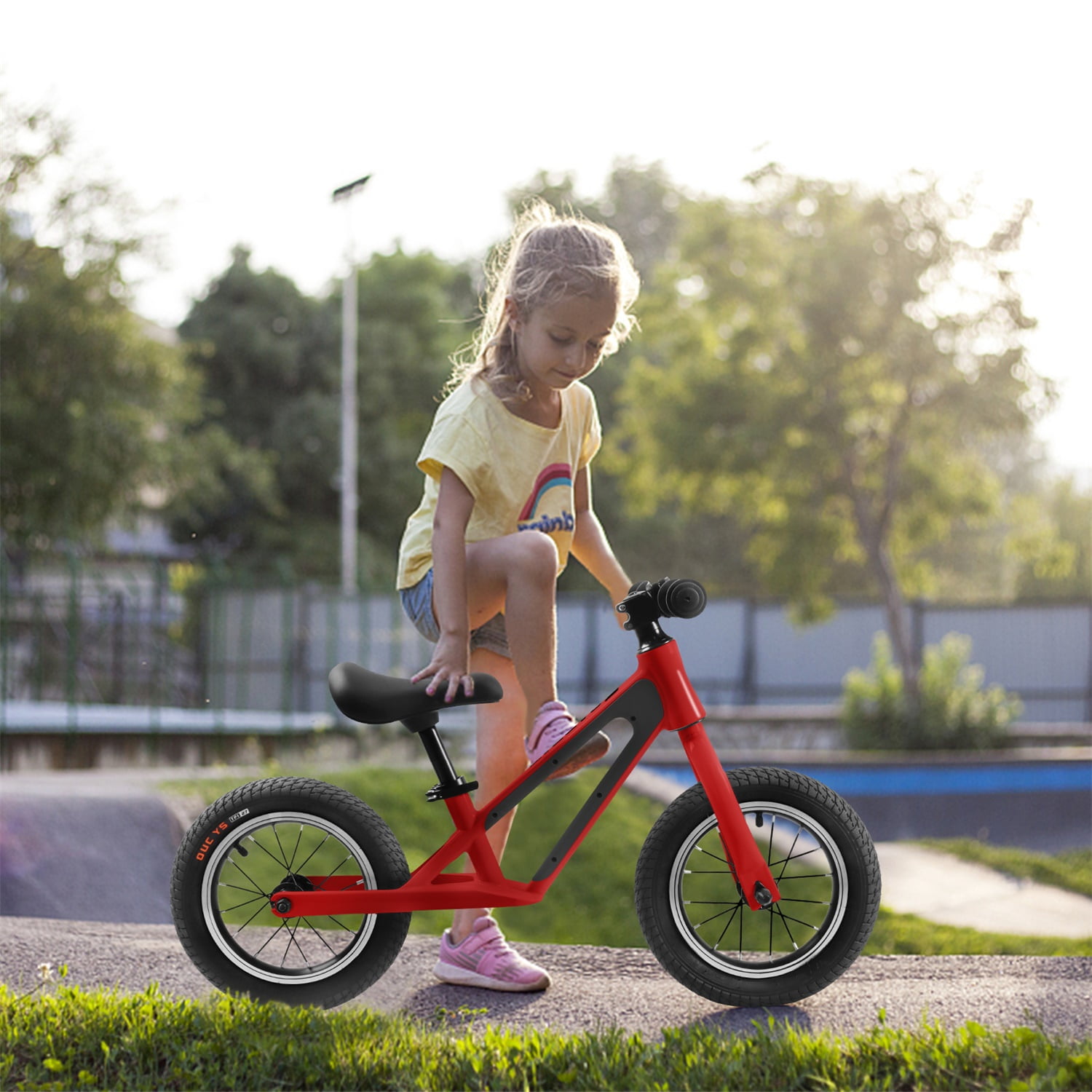 CIPACHO Kids Balance Bike with Adjustable Seat, Magnesium Alloy Frame Toddler Bike for Kids 1-5 Years, Red