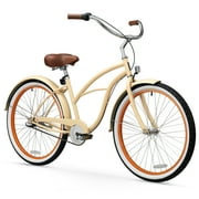 sixthreezero Women's 3-Speed Beach Cruiser Bicycle, 26" Wheels and 17" Frame, Cream