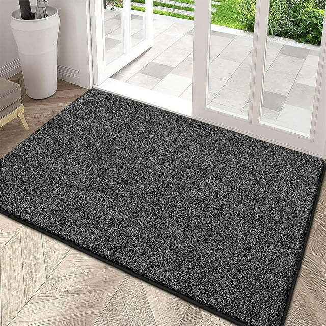 Indoor Door Mat ”x” Absorbent Dirt Resist Washable Front Door Mat Indoor Rugs for Entryway Non Slip Inside Floor Mats Low Profile Door Mats Entrance Mat Khaki