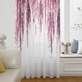 thumbnail image 6 of Pink Sheer Curtains 96 Inches Long, Summer Botanical Leaves Watercolor Light Filering Curtains, Privacy Drapes Simi Floor to Veiling Curtain for Living Room Bedroom Large Window Treatment, 6 of 9
