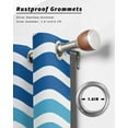 thumbnail image 6 of nqOlkjepod Outdoor Curtains for Patio Waterproof, Blue Brown Stripes Outdoor Privacy Panels Grommet, Abstract Geometric Ombre Wave Stripe Blackout Outside Curtains for Porch/Cabana 54"x84", 2 Panels, 6 of 8