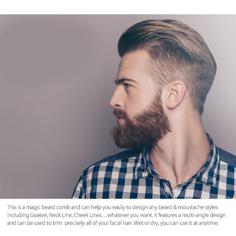 Men S Beard Shaping Tool Template Shaping Comb Trim Tool Perfect For Lines Symmetry Walmart Com