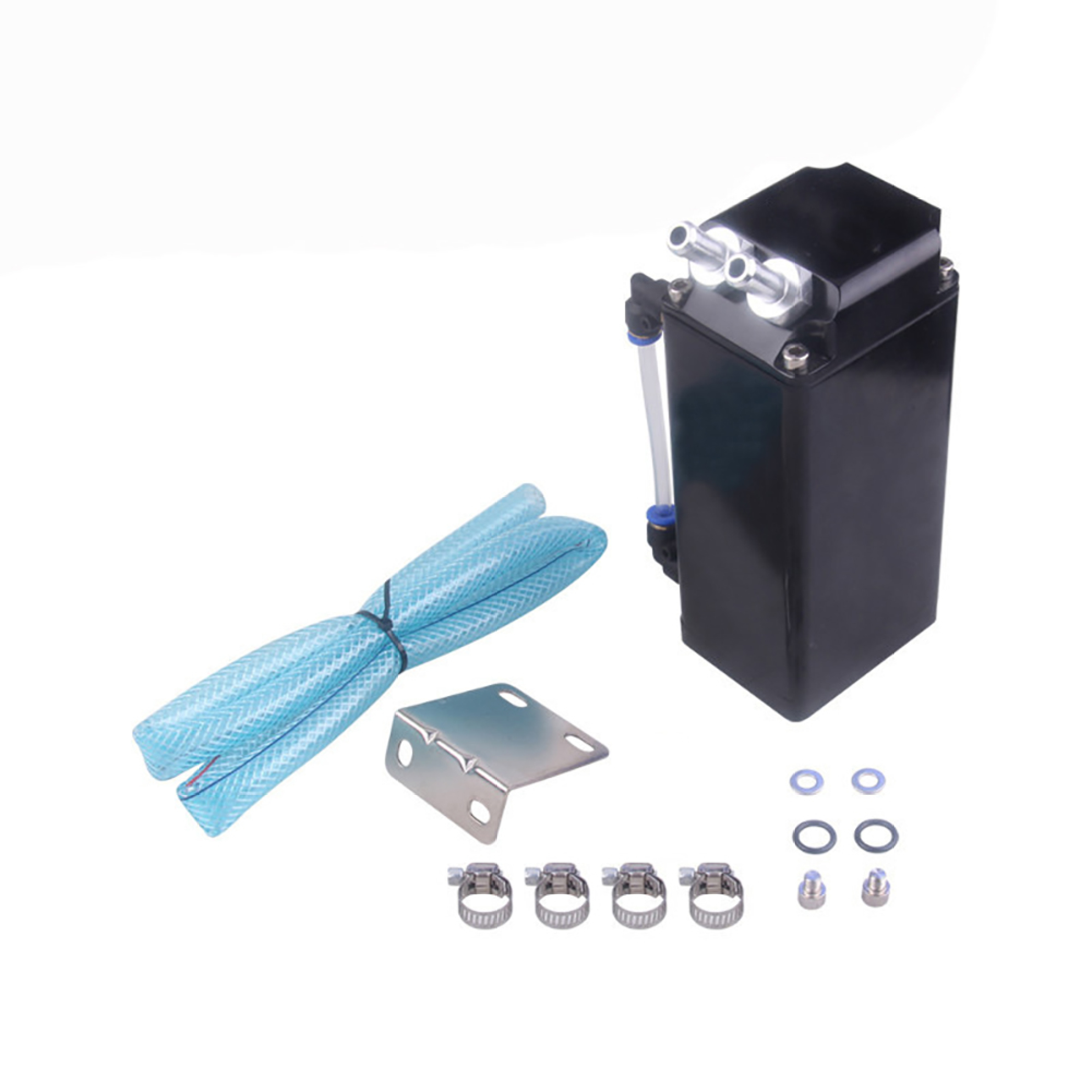 MoreChioce Car Oil Tank Square Aluminum Engine Exhaust Pipe Oil Storage