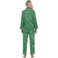 thumbnail image 3 of Womens Pajama Sets – 2 Piece Loungewear for Women Minimalist Sleepwear Style for Work-from-Home or Spa Days Women's Christmas Printed Button Pocket Long Sleeved Pants Home Sleepwear Set, 3 of 4