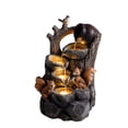 thumbnail image 3 of Squirrel Outdoor Water Fountain with LED Lights Resin Garden Waterfall Fountain with Pump Multi Tier Tree Stump Design Patio Yard Porch Decor, 3 of 9