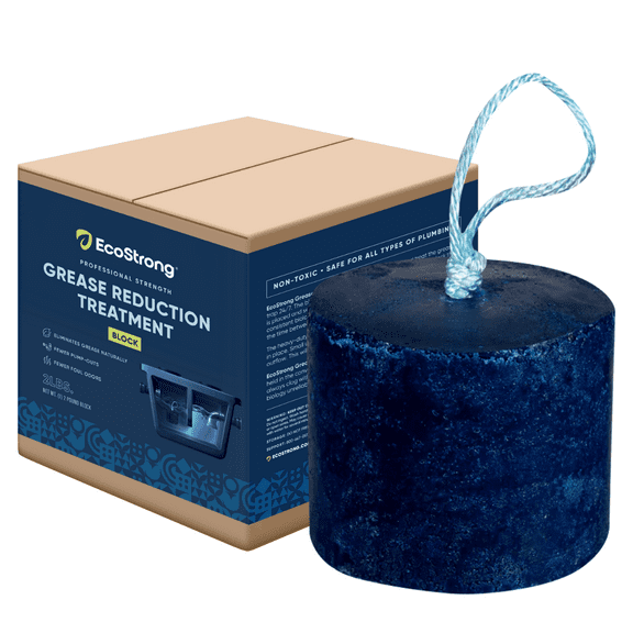Grease Trap Treatment Block, Grease Trap Odor and Grease Reducer (2 lbs. Block)