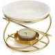 thumbnail image 1 of Metal Oil Burner Wax Melting Burner With Ceramic Bowl, Home R Tea H Aroma Diffuser, Round (), 1 of 5