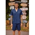 thumbnail image 6 of COOFANDY Men Short Sleeve Shirt and Short Sets Button Down Summer Beach Outfits Set, 6 of 7