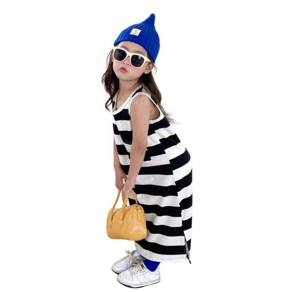Baozhu Little Girls Dress Toddler Baby Sleeveless Stripe Skater Dress