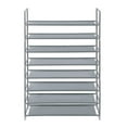 thumbnail image 3 of 8 Tiers Shoe Racks for Closet, Heavy Duty Shoe Organizer with Metal Tubes, Non-woven Fabric Shoe Storage, Rustproof Shoe Stand for Closet Dormitory Garage Foyer, 39" x 11" x 56", Gray, Q4259, 3 of 4