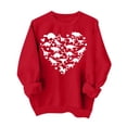 thumbnail image 2 of Penkiiy Chandails en Molleton de la Saint-Valentin Love Heart : Chandails en Molleton de la Saint-Valentin pour Femmes Décontracté Graphique Adorable Pull à Manches Longues TG Rouge, 2 of 4