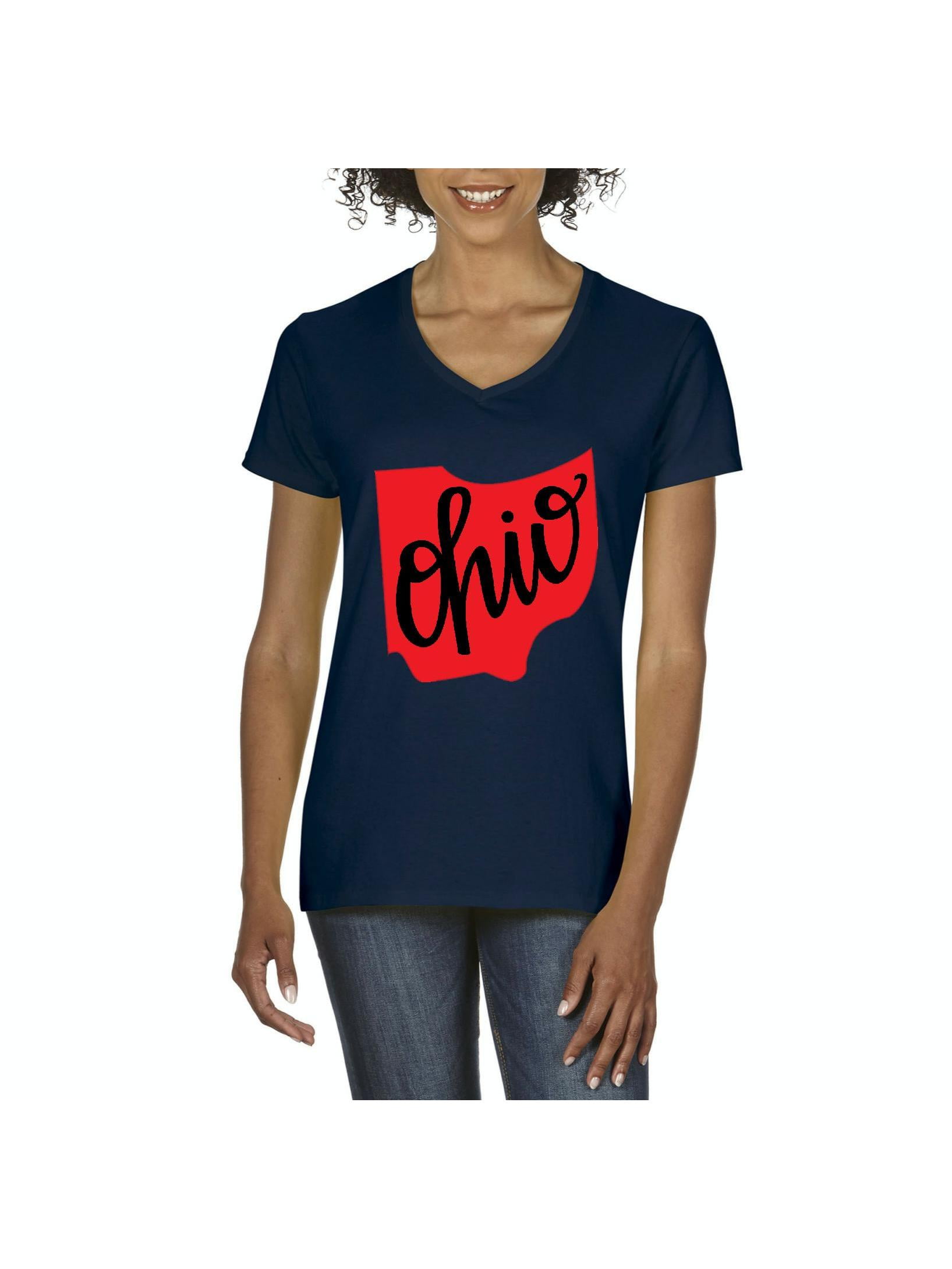 Girls Short Sleeve Retro Style North Carolina Silhouette T-Shirts XS-XL Casual Blouse Clothes
