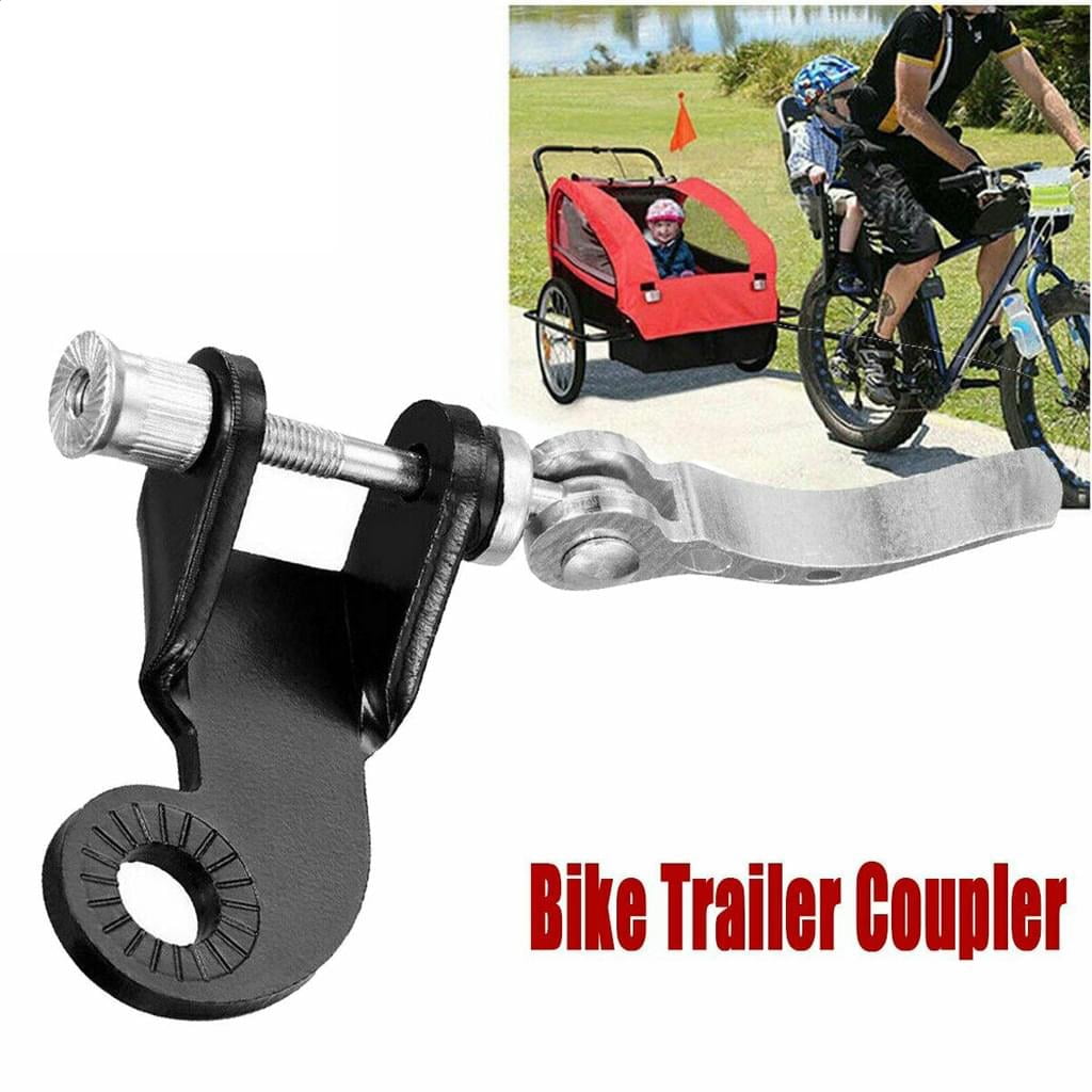 Chlua Bicycle Trailer Hitch Connector bike Trailer Coupler Metal Instep Bike Trailer Attachment Connector Black