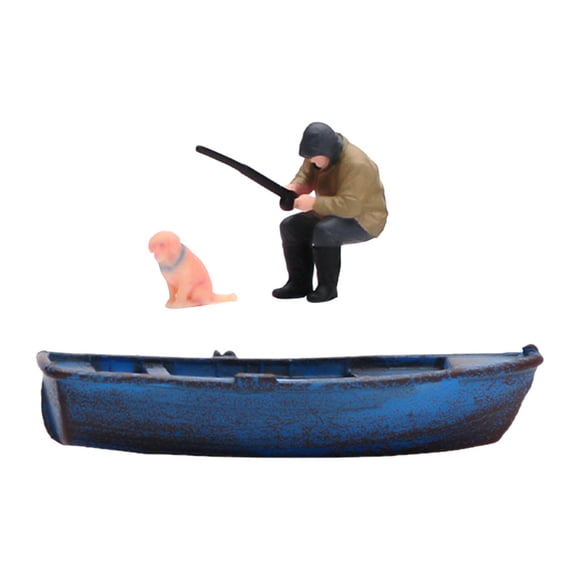 lionlar Figurine de Pêche à l'Échelle 1/64 Bricolage Artisanat Série de Bateaux de Pêche Décoration Ornement Style B