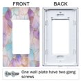 thumbnail image 3 of Yayeee Rocker Switch Wall Plate 3-Gang 6.5"x4.6" Home Decorative Outlet Cover, Watercolor Marble Pattern, 3 of 6