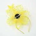 thumbnail image 4 of Baberdicy Fascinator Hat - Tea Party Headpiece - Feather & Mesh Wedding Clip - Church/Bridal Events - Spring Collection - Hair Accessory Yellow,One Size, 4 of 4