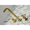 thumbnail image 4 of Kingston Brass KS8022ML Milano Two-Handle 3-Hole Wall Mount Roman Tub Faucet in Polished Brass, 4 of 7