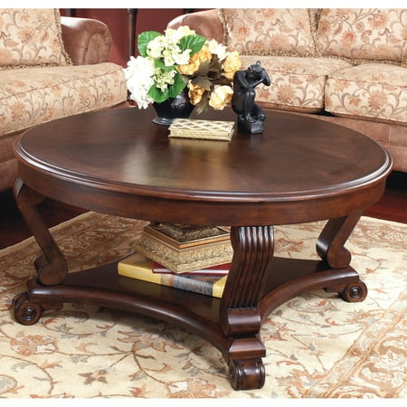 UPC 024052010404 product image for Ashley Brookfield Round Coffee Table in Dark Brown | upcitemdb.com