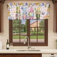 thumbnail image 6 of 2 Pack Valances for Window, Easter Eggs Short Curtains for Kitchen Bedroom Living Room, Spring Floral Gnomes Plants Butterflies Pink Plaid Small Window Treatment Valance Drapes 60 x 18 Inch, 6 of 8