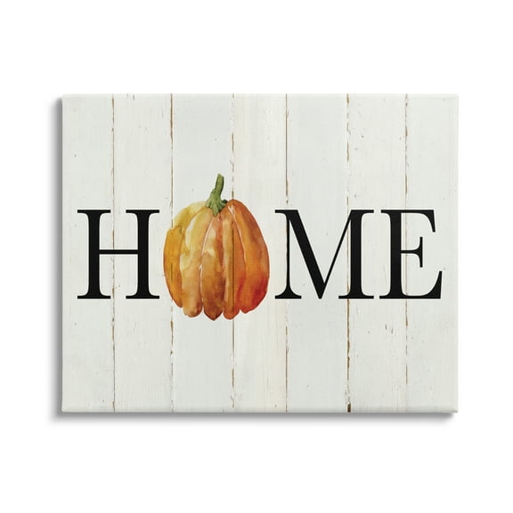 Stupell Industries Rustic Home Pumpkin Holiday Painting Gallery Wrapped Canvas Print Wall Art, 20 x 16