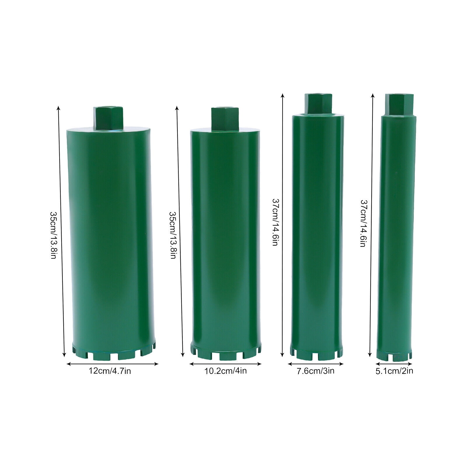 2/3/4/5in Set Wet Diamond Core Drill Bit for Hard Concrete Masonry 4 Drill Bits
