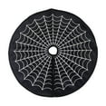 thumbnail image 2 of Hvmvliv 48in Halloween Tree Skirt White Web Pattern Christmas Tree Skirt Holiday Round Tree Base Cover Rugs for Halloween Christmas Decoration Black, 2 of 7