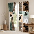 thumbnail image 3 of Retro Cabin Curtains & Drapes, Pine Tree Buffalo Curtains Bear Deer Elk 30%-50% Blackout Curtains 42"Wx63"L 2 Panels, Forest Woodland Animals Window Curtains Rustic Lodge Farmhouse Bedroom Decor, 3 of 5